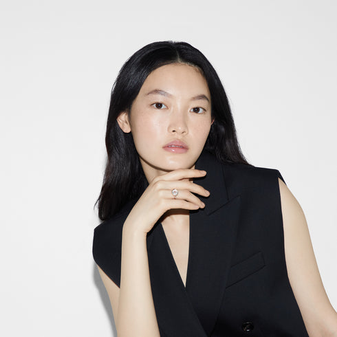 Gucci Interlocking Ring in pink gold, mop, diamond, gg pavé YBC786764001